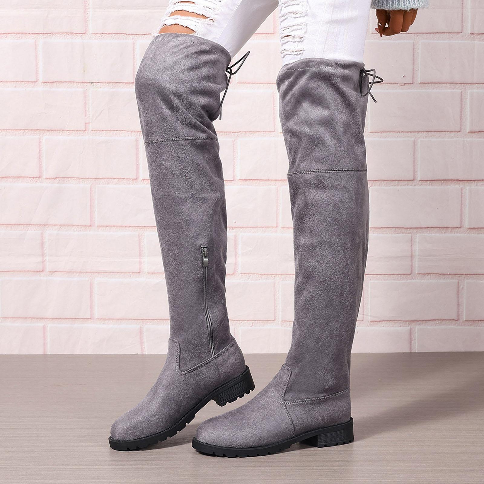 Women s Suede Slip Knee High Boots Stylish And Casual Round Toe Chunky Heel Side Zipper. Thigh High Heel Boots for Women Sexy 36 серый
Women s Suede Slip Knee High Boots Stylish And Casual Round Toe Chunky Heel Side Zipper. Thigh High Heel Boots for Women Sexy 36 серый