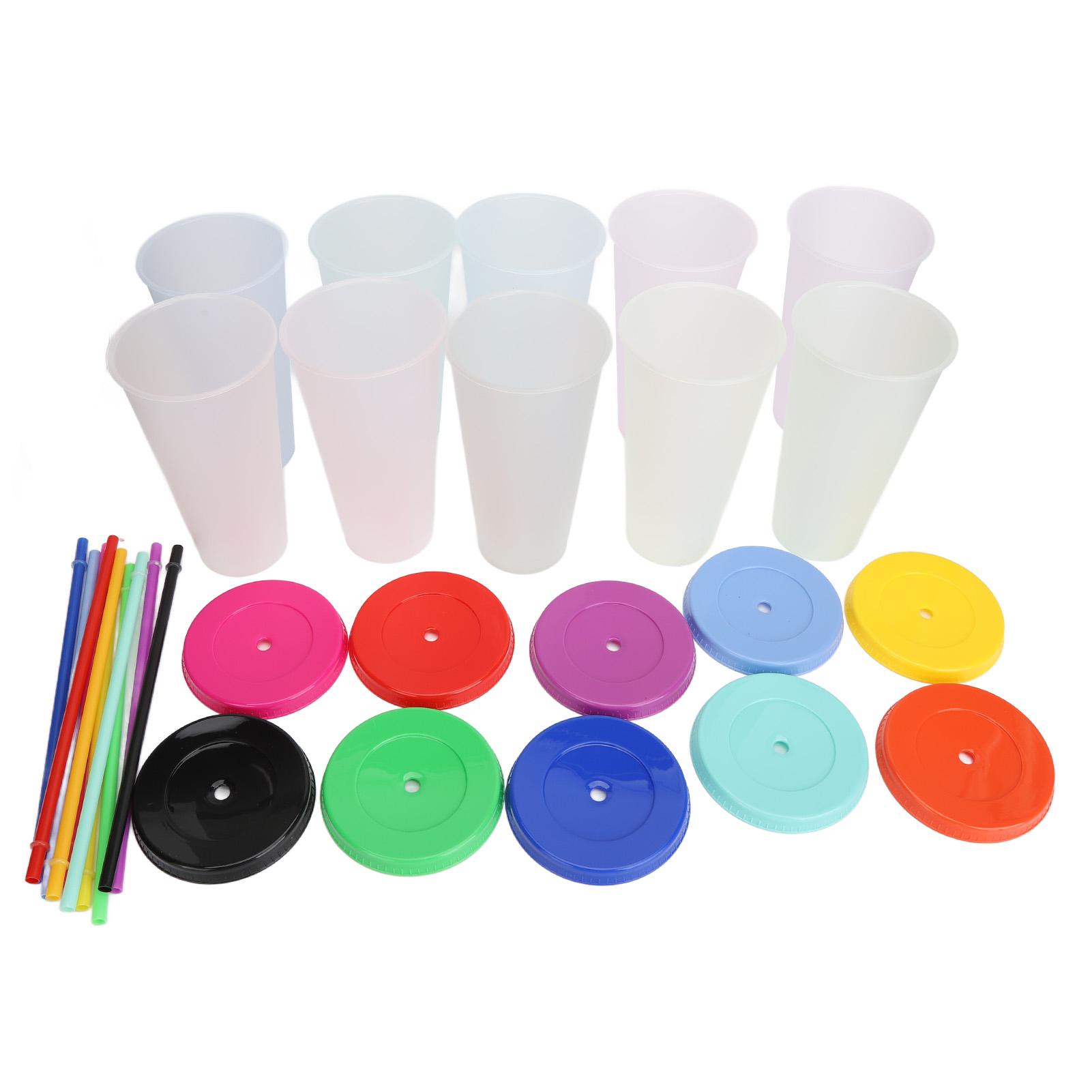 10Pcs 710ml Color Changing Water Cups Reusable Plastic Color Changing Cups with Lids and Straws
10Pcs 710ml Color Changing Water Cups Reusable Plastic Color Changing Cups with Lids and Straws