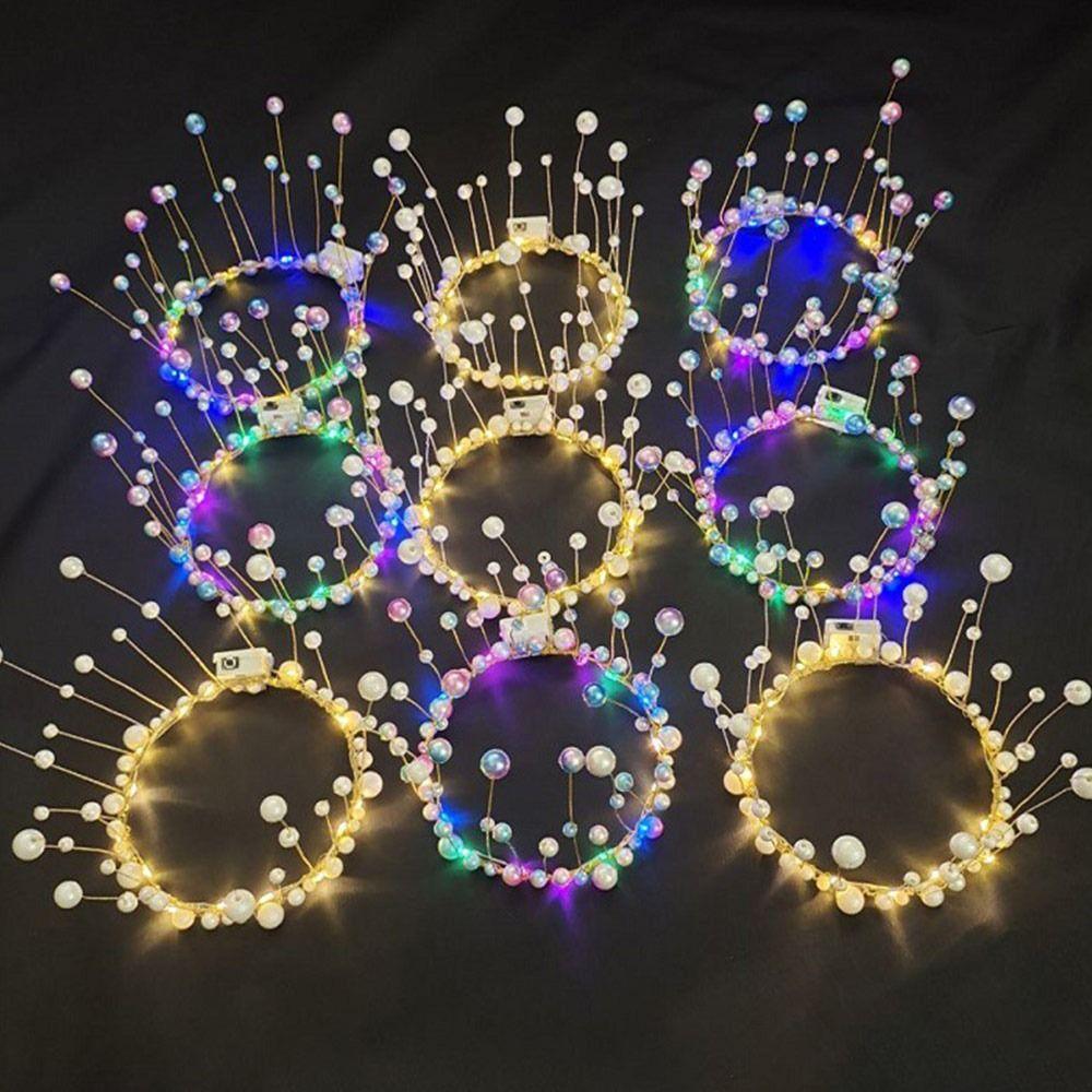 Garlands Pearl Crown Flower Light Up Headband Christmas Party Decoration Glowing LED Wreath 1
Garlands Pearl Crown Flower Light Up Headband Christmas Party Decoration Glowing LED Wreath 1