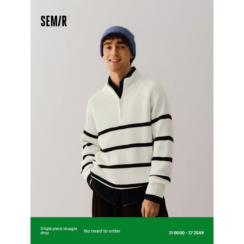 Mori Soft Sweater Same Style with Mall Senma Knitwear Men s 2024 Winter New Arrival Couple Bottoming Shirt Half Cardigan with Wool White and black tone 00319 160/80A/XS
Mori Soft Sweater Same Style with Mall Senma Knitwear Men s 2024 Winter New Arrival Couple Bottoming Shirt Half Cardigan with Wool White and black tone 00319 160/80A/XS