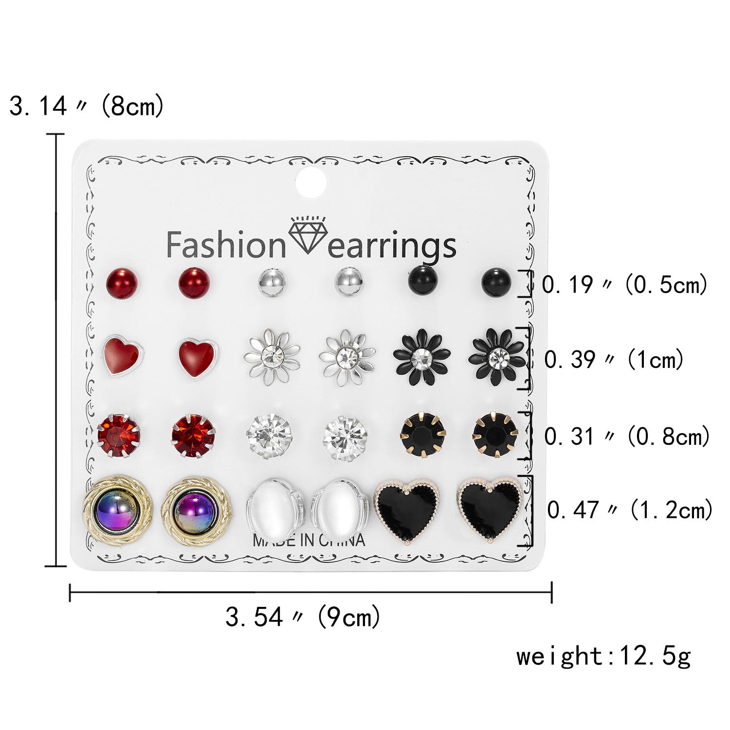 12 Pairs/set Crystal Rhinestone Flower Stud Earring Set Women Zircon Accessories Month Jan-Dec Piercing Ball Stud Earring Kit
12 Pairs/set Crystal Rhinestone Flower Stud Earring Set Women Zircon Accessories Month Jan-Dec Piercing Ball Stud Earring Kit