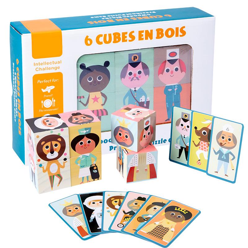 Wooden Puzzle Block Toy for Toddlers: Six-Sided Cartoon Stacking & Building Set 22x14.5x5cm
Wooden Puzzle Block Toy for Toddlers: Six-Sided Cartoon Stacking & Building Set 22x14.5x5cm