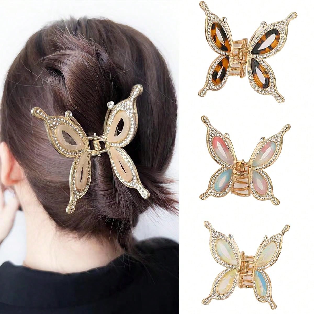 1pc Women s Elegant Water Diamond Butterfly Grip Clip Women s Premium Alloy Hair Clip Shark Clip Headpiece
1pc Women s Elegant Water Diamond Butterfly Grip Clip Women s Premium Alloy Hair Clip Shark Clip Headpiece