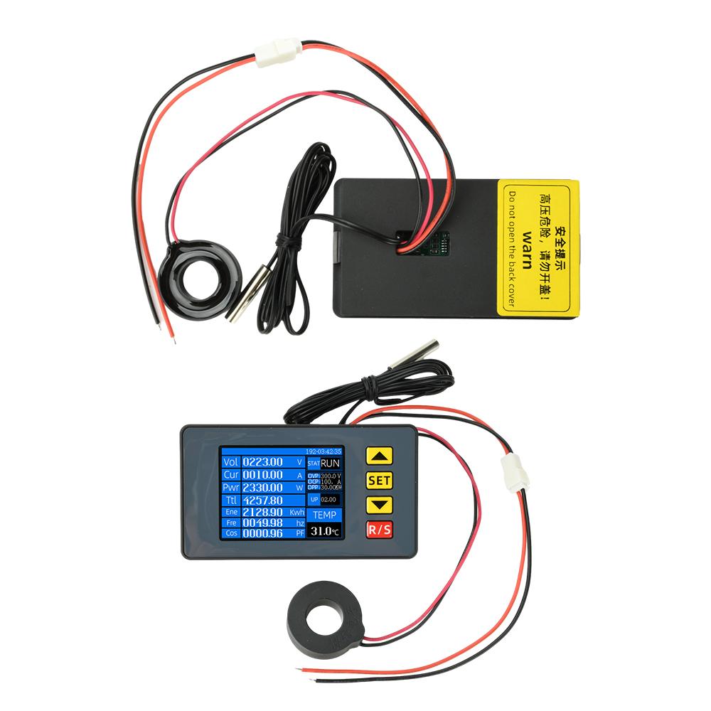 AC 50-300V 100A 2.4-inch Color Screen Multifunction AC Monitor Voltage Current and Power Meter
AC 50-300V 100A 2.4-inch Color Screen Multifunction AC Monitor Voltage Current and Power Meter
