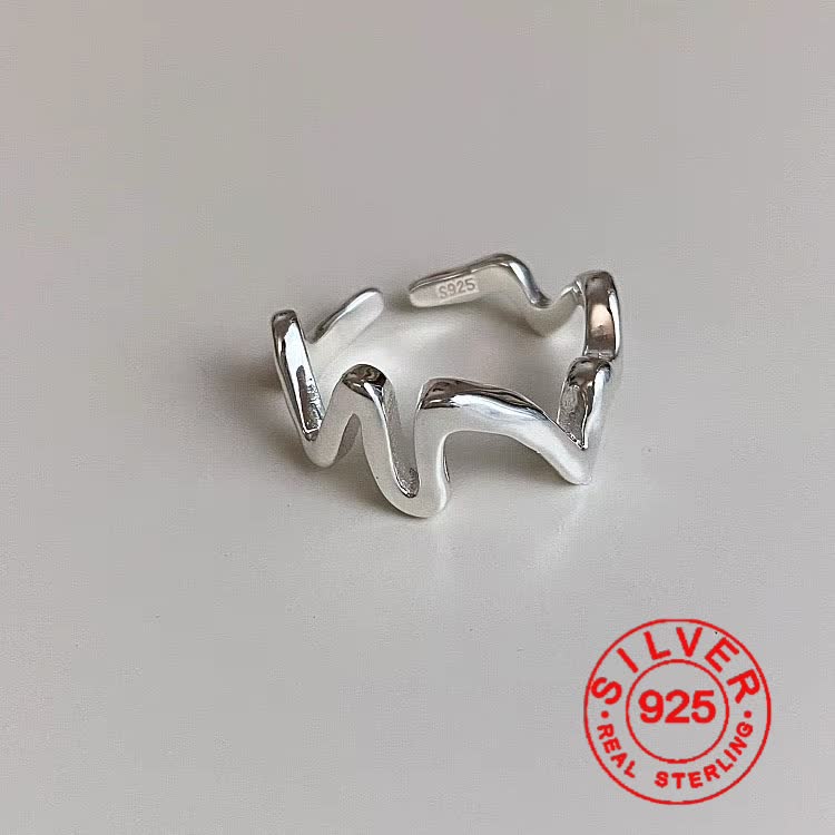 925 Sterling Silver Simple Ring For Women Fine Jewelry Finger Adjustable Open Vintage Wave Line Ring For Party Birthday Gift resizable
925 Sterling Silver Simple Ring For Women Fine Jewelry Finger Adjustable Open Vintage Wave Line Ring For Party Birthday Gift resizable