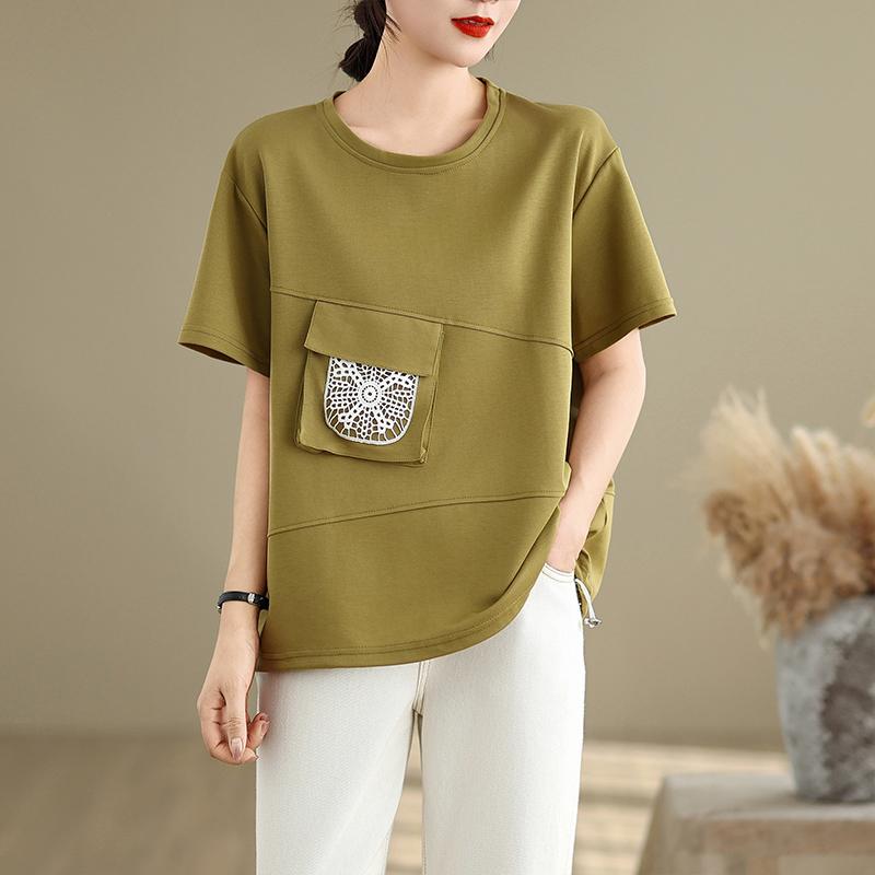 DIMANAF 2025 Женская новая летняя футболка больших размеров с коротким рукавом и круглым вырезом, винтажные свободные топы, футболки макси XL дубильная кора
DIMANAF 2025 Женская новая летняя футболка больших размеров с коротким рукавом и круглым вырезом, винтажные свободные топы, футболки макси XL дубильная кора