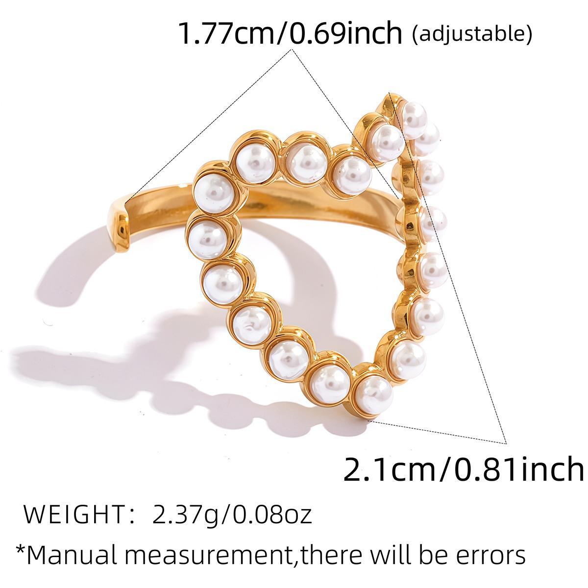 Heart Imitation Pearls Stainless Steel Fashion Love Ring 18K Gold Plated Prevent Allergy Metal Exquisite Waterproof Zircon Gift resizable
Heart Imitation Pearls Stainless Steel Fashion Love Ring 18K Gold Plated Prevent Allergy Metal Exquisite Waterproof Zircon Gift resizable