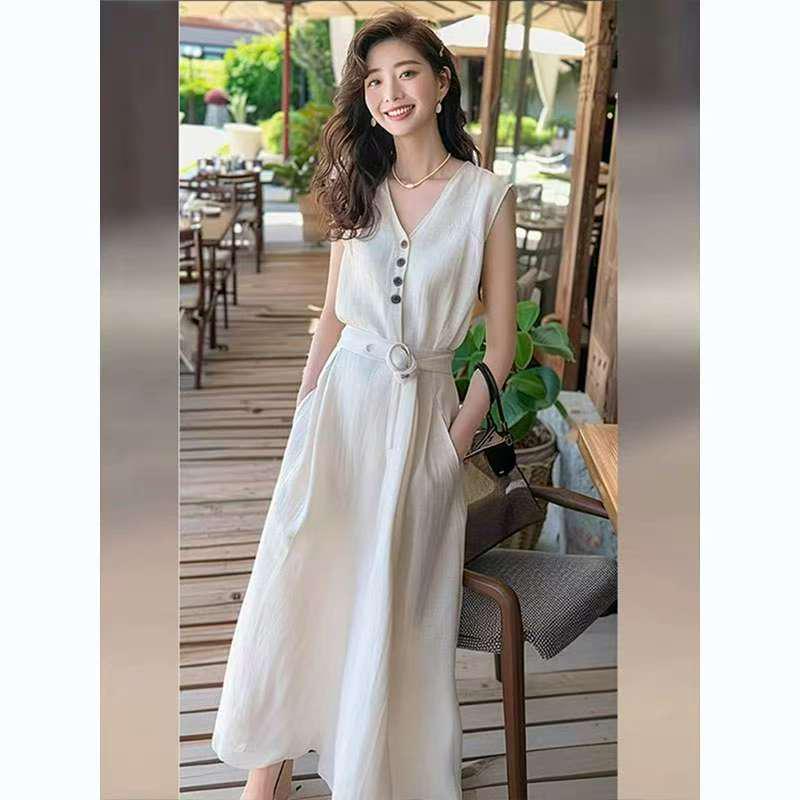 Elegant White Sleeveless Summer Dress: 2026 Luxury Long Skirt for Women S 85-100 cm
Elegant White Sleeveless Summer Dress: 2026 Luxury Long Skirt for Women S 85-100 cm