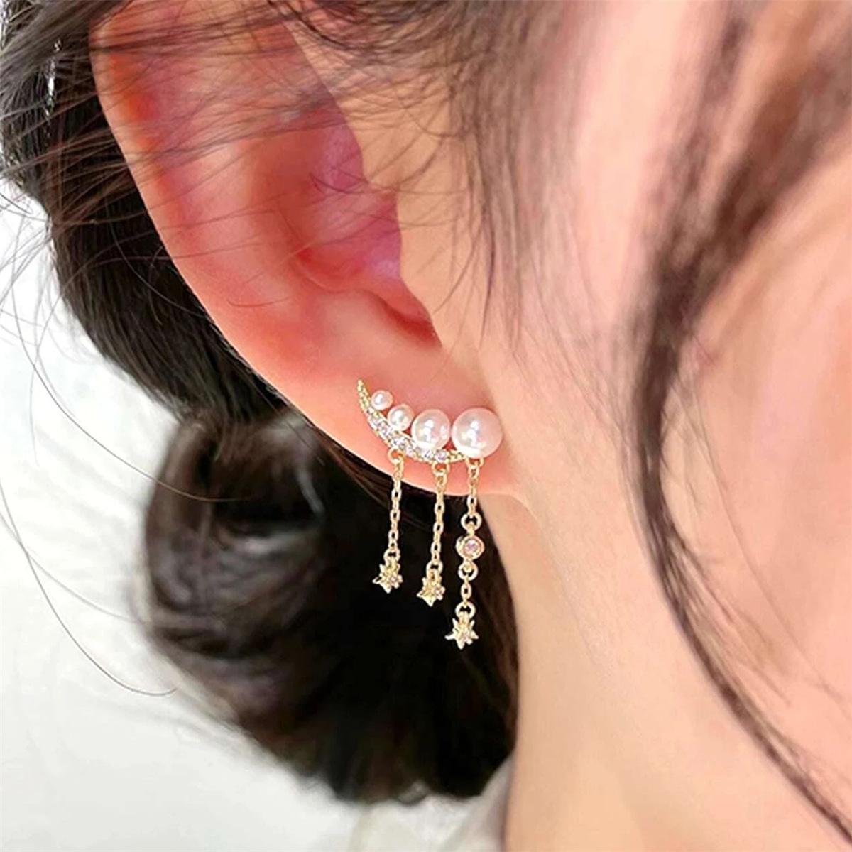 Маленькие и длинные серьги с жемчугом для женщин, серьги со стразами и бахромой в виде звезд золотой
Маленькие и длинные серьги с жемчугом для женщин, серьги со стразами и бахромой в виде звезд золотой