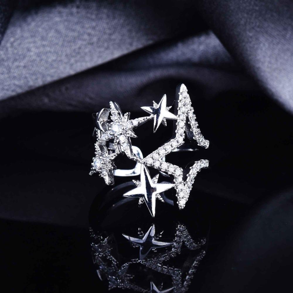 Trendy Open Ring with Five Point Star Design Fashionable Zircon Jewelry for Women and Men adjustable
Trendy Open Ring with Five Point Star Design Fashionable Zircon Jewelry for Women and Men adjustable