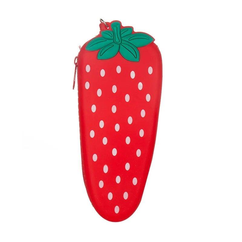 1 шт., милый мультфильм, кавайные овощи, портативная силиконовая ручка, сумка-карандаш, карманные школьные канцелярские принадлежности
