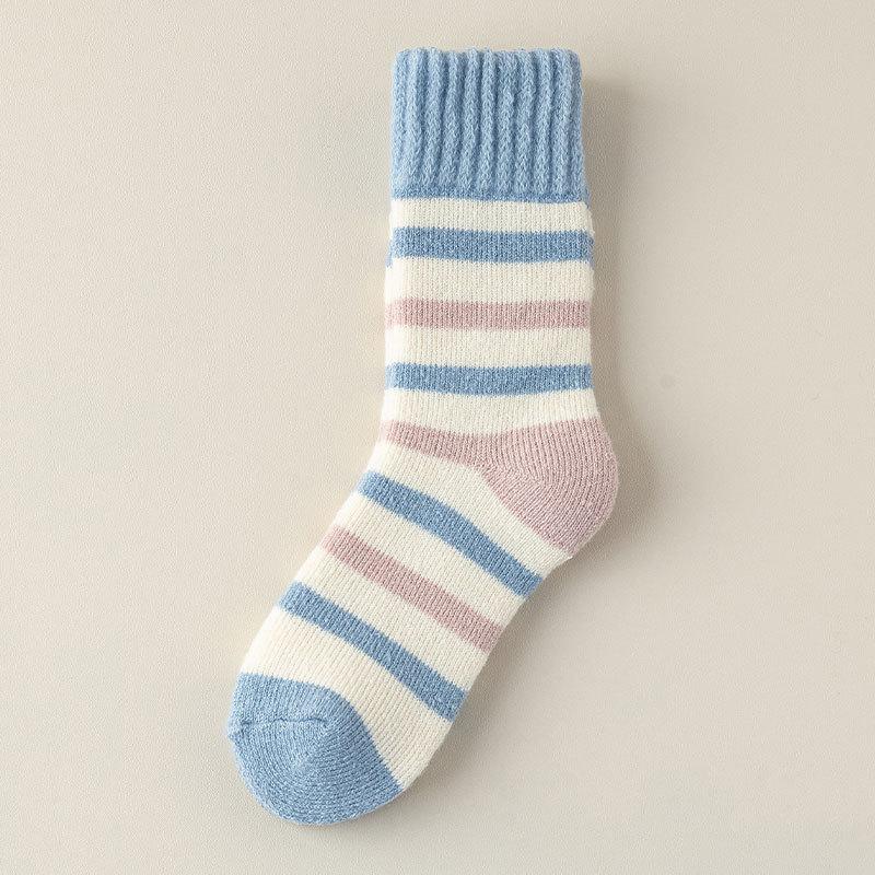 Утепленные носки для женщин для сохранения тепла, осенне-зимние с петлями, флисовые, холодостойкие, свободные, ретро носки для пола 1 pair