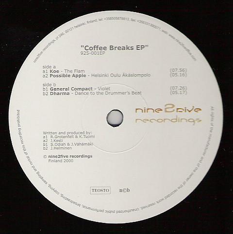 12inch Record VARIOUS - Coffee Breaks EP 925001EP Nine2Five Recor 2000 Finland Dance & Electronica Used
12inch Record VARIOUS - Coffee Breaks EP 925001EP Nine2Five Recor 2000 Finland Dance & Electronica Used