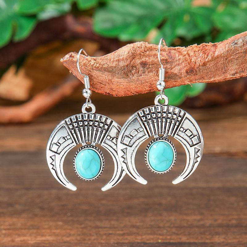 Vintage Tibetan Copper Geometric Turquoises Drop Dangle Earrings Woman Retro Ethnic Blue Beads Boho Zircon Earrings Wholesale
Vintage Tibetan Copper Geometric Turquoises Drop Dangle Earrings Woman Retro Ethnic Blue Beads Boho Zircon Earrings Wholesale