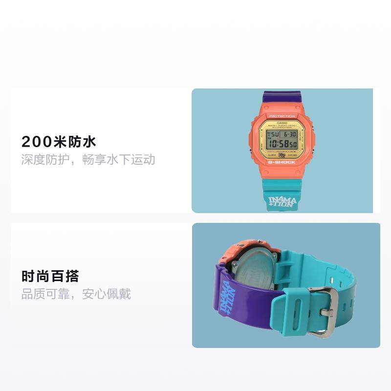 CASIO G-SQUAD series G-SHOCK & IN4MATION cooperation model 200 meters waterproof Quartz resin strap unisex gray dial DW5600IN4M234 сірий колір
CASIO G-SQUAD series G-SHOCK & IN4MATION cooperation model 200 meters waterproof Quartz resin strap unisex gray dial DW5600IN4M234 сірий колір