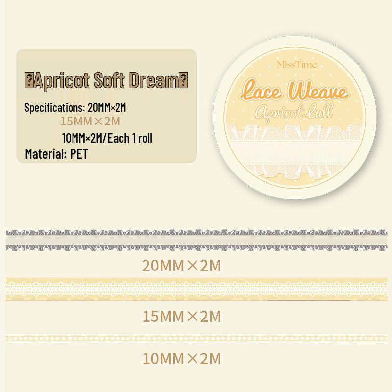 Xu Rou Ribbon Series Lace PET Tape: Journal Stripes & Decorative Collage Material, 6 Styles
Xu Rou Ribbon Series Lace PET Tape: Journal Stripes & Decorative Collage Material, 6 Styles