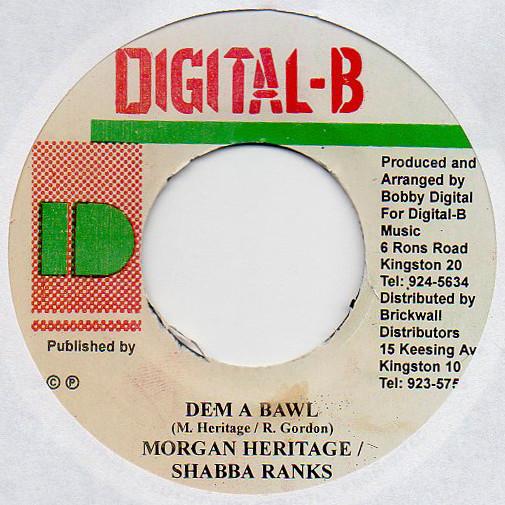 7inch Record SHABBA RANKS / MORGAN HERITAGE - Dem A Bawl NONE Digital-B Jamaica Reggae, Ska & Dub Used
7inch Record SHABBA RANKS / MORGAN HERITAGE - Dem A Bawl NONE Digital-B Jamaica Reggae, Ska & Dub Used