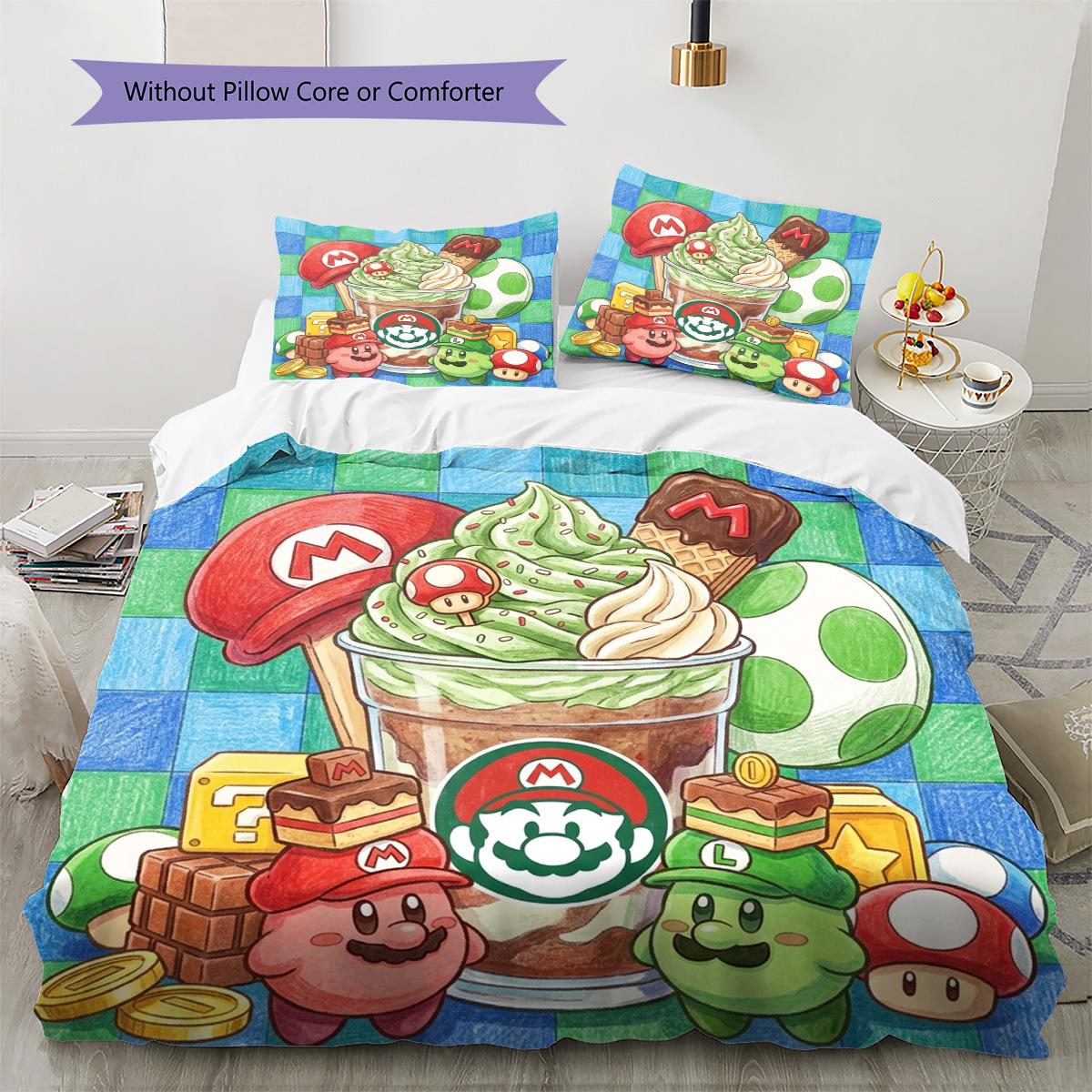 Super Mario Pattern Bedding Quilt Set Quilt Cover Pillowcase Home Decoration Birthday Gift (1 * duvet cover + 2 * pillowcase, without core) 135x200cm
Super Mario Pattern Bedding Quilt Set Quilt Cover Pillowcase Home Decoration Birthday Gift (1 * duvet cover + 2 * pillowcase, without core) 135x200cm