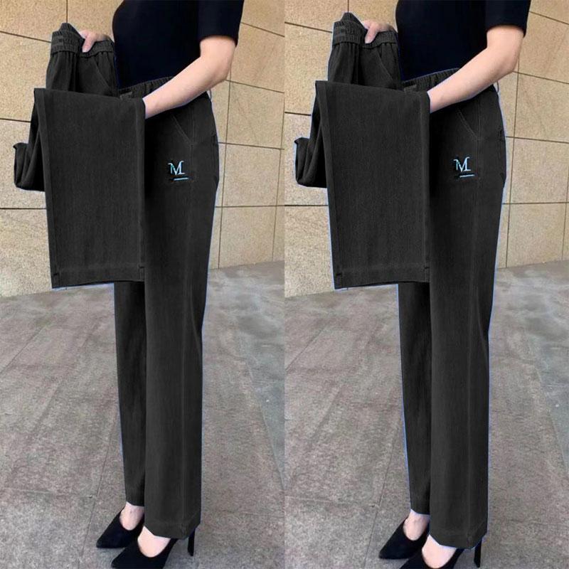 Spring Summer Denim Straight Pants Elastic Women s Pockets Spliced Embroidery High Waist Trousers L чорний
Spring Summer Denim Straight Pants Elastic Women s Pockets Spliced Embroidery High Waist Trousers L чорний