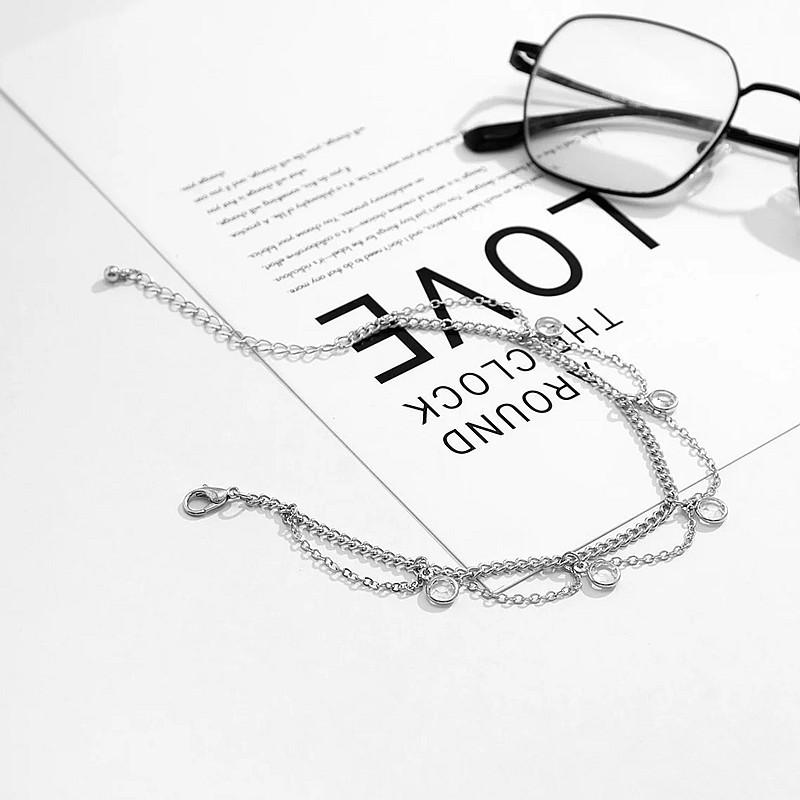 Fashion crystal pendant metal foot accessories women s versatile, simple personality wavy fringed anklet срібний
Fashion crystal pendant metal foot accessories women s versatile, simple personality wavy fringed anklet срібний