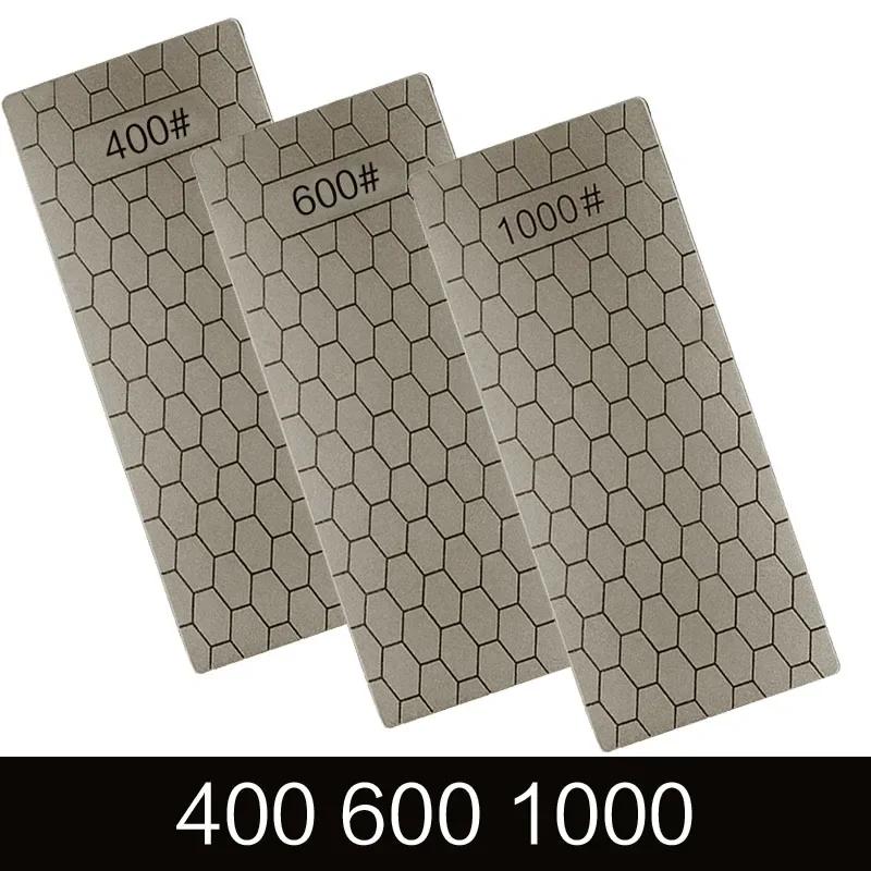 Алмазная точилка, точильный камень, набор из 3 предметов, зернистость, алмазный точильный камень, точильный камень, шлифовальный кухонный инструмент 151x63x3mm темные хаки