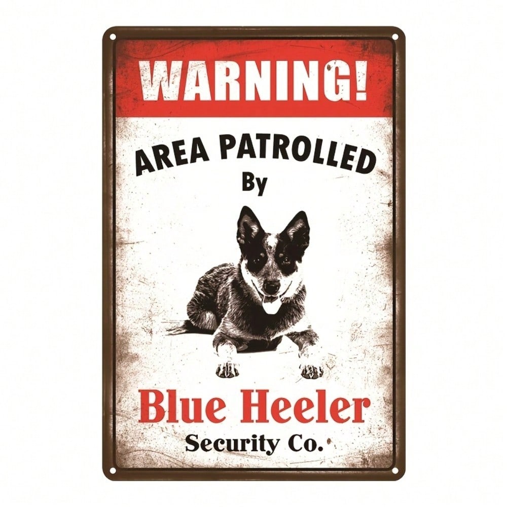 Blue Heeler Security Vintage Metal Sign 8x12 Inch Wall Art Rustic Iron Plaque HD Print Home Decor 20x30cm
Blue Heeler Security Vintage Metal Sign 8x12 Inch Wall Art Rustic Iron Plaque HD Print Home Decor 20x30cm