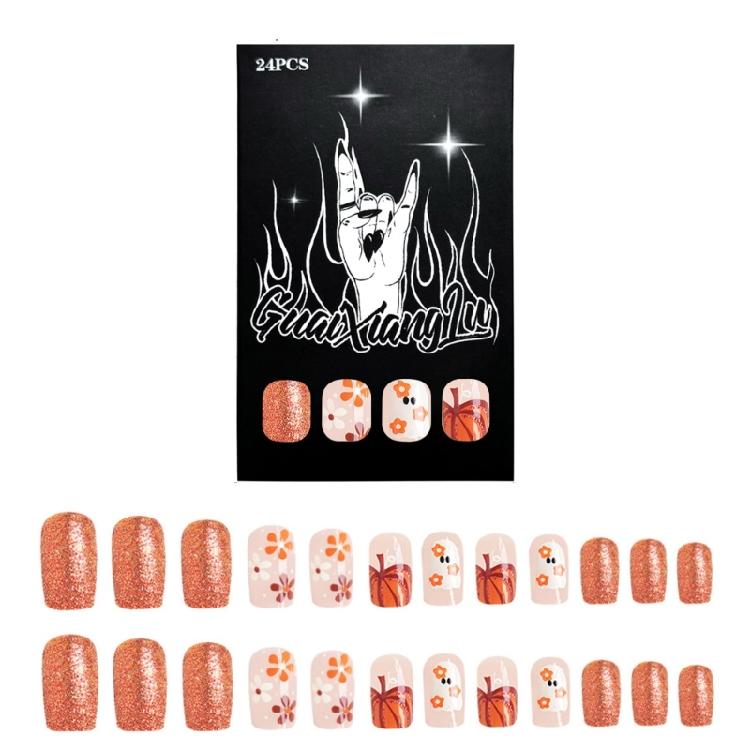 24Pcs Medium Square Halloween Press On Nail Thanksgiving Gift With Flower And Pumpkin Pattern For Stylish Manicure 1
24Pcs Medium Square Halloween Press On Nail Thanksgiving Gift With Flower And Pumpkin Pattern For Stylish Manicure 1