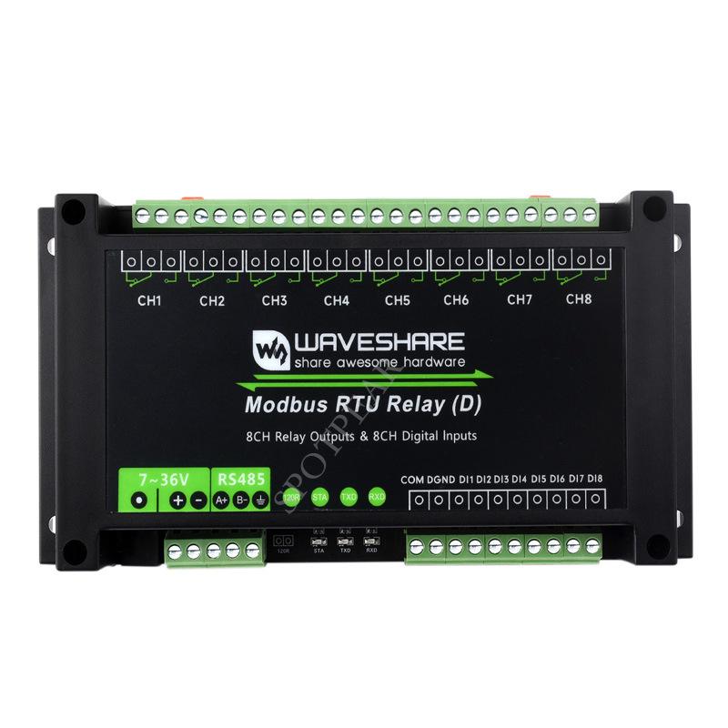 Modbus RTU RS485 Relay Module, 8-Way Switch Input, Industrial Grade, 7~36V Power Supply
Modbus RTU RS485 Relay Module, 8-Way Switch Input, Industrial Grade, 7~36V Power Supply