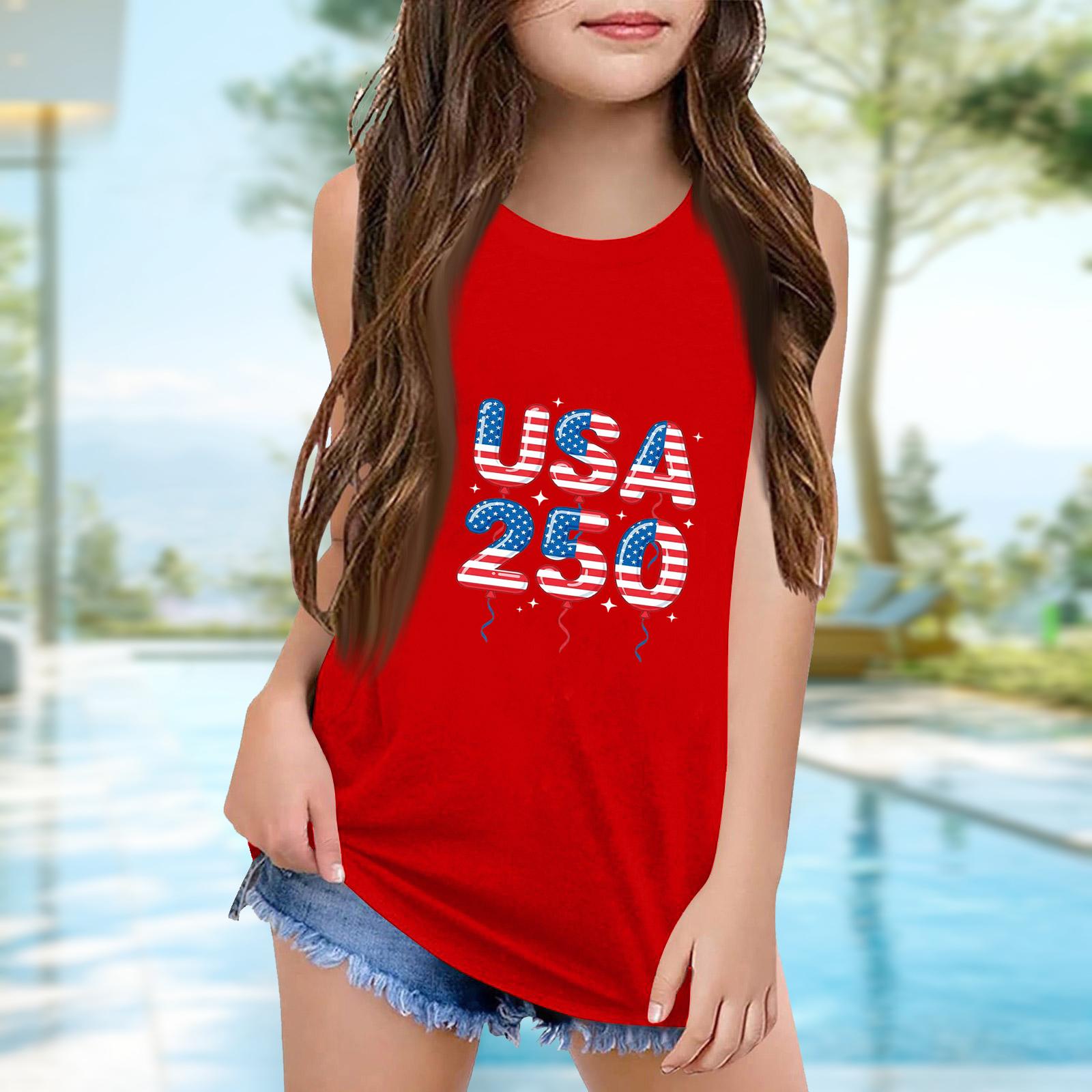 Girls Kids Summer Crewneck Sleeveless Shirts Tank Tops Independence Day 150 Кіновар
Girls Kids Summer Crewneck Sleeveless Shirts Tank Tops Independence Day 150 Кіновар