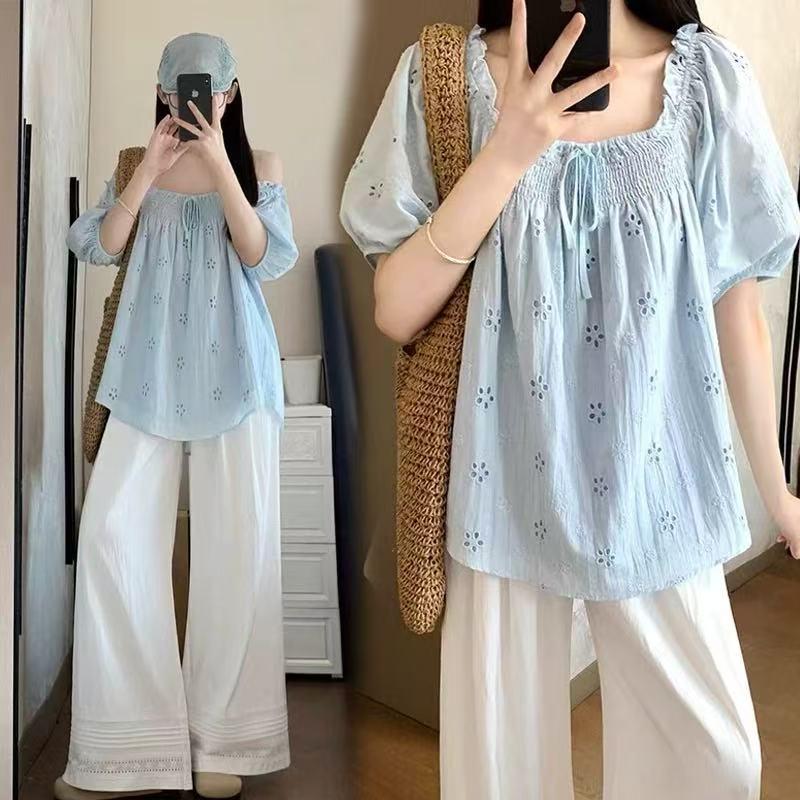 Summer 2026 Maternity Set: Embroidered Top & Wide-Leg Pants with Lace Trim in Two-Piece Design M (Below 115 jin)
Summer 2026 Maternity Set: Embroidered Top & Wide-Leg Pants with Lace Trim in Two-Piece Design M (Below 115 jin)