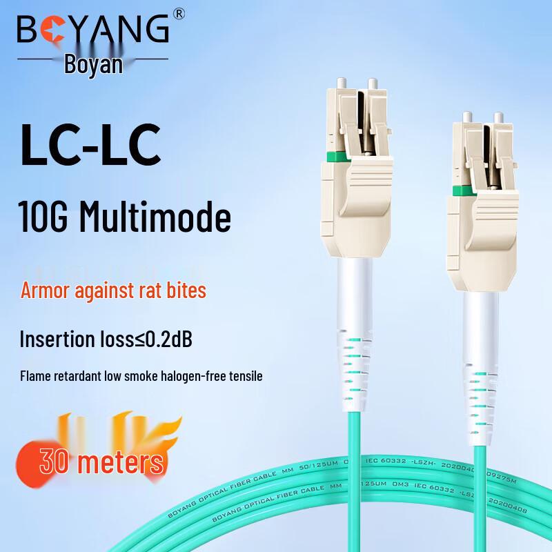 BOYANG OM3 Armored LC-LC Multimode Fiber Optic Patch Cord
BOYANG OM3 Armored LC-LC Multimode Fiber Optic Patch Cord