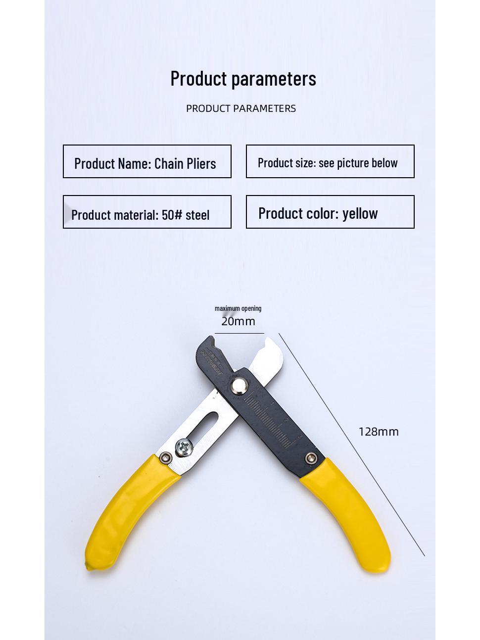 Red Hu Chain Pliers: High-Hardness Wire Stripping & Cutting Tool, Portable Open-Close Design.
Red Hu Chain Pliers: High-Hardness Wire Stripping & Cutting Tool, Portable Open-Close Design.