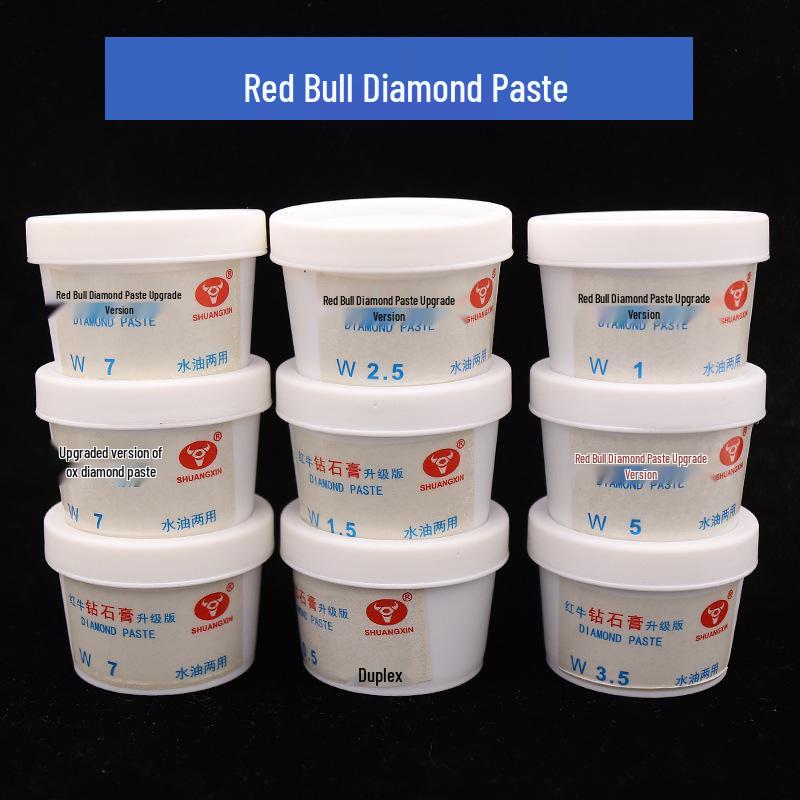 Red Bull Diamond Grinding & Polishing Paste for Metal, Stainless Steel, Mirror, Jade - Dual Use with Water or Oil Upgrade W40
Red Bull Diamond Grinding & Polishing Paste for Metal, Stainless Steel, Mirror, Jade - Dual Use with Water or Oil Upgrade W40