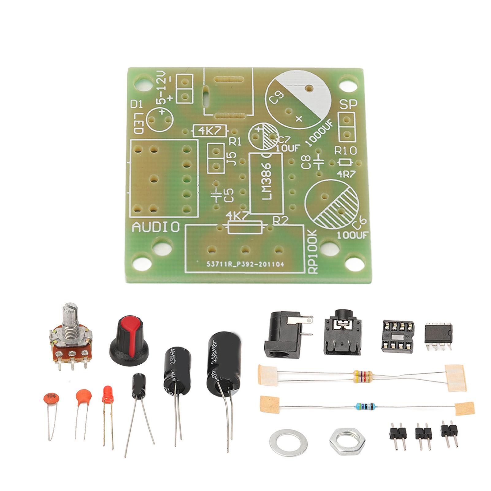 LM386 Комплект аудіопідсилювача Super Mini Smart Electronic DIY Module Board FR4‑A PCB 3‑12V
LM386 Комплект аудіопідсилювача Super Mini Smart Electronic DIY Module Board FR4‑A PCB 3‑12V