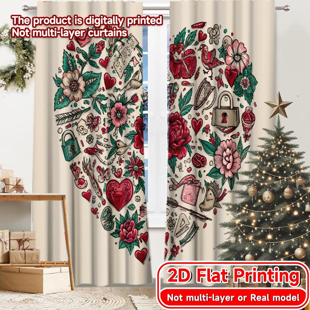 2D Flat Printing 2pcs Love Collage Fashionable Chic Curtains Prints Light Filtering Curtains Thermal Insulation and Room 100*130 HOOK 1pcs
2D Flat Printing 2pcs Love Collage Fashionable Chic Curtains Prints Light Filtering Curtains Thermal Insulation and Room 100*130 HOOK 1pcs