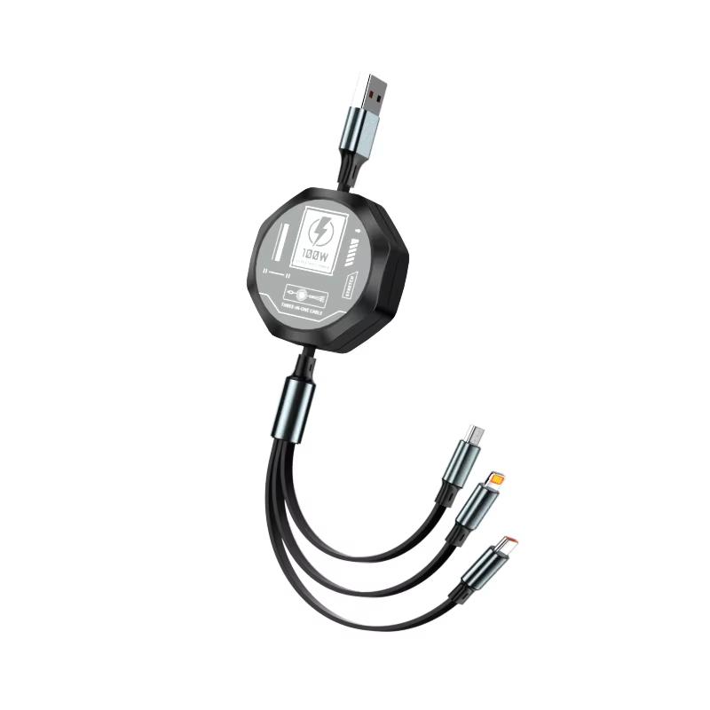 3 in 1 Retractable USB 100W Cable Fast Charging Micro USB 5A Type-C Android Suitable for Huawei Samsung Charging 1.2m чёрный
3 in 1 Retractable USB 100W Cable Fast Charging Micro USB 5A Type-C Android Suitable for Huawei Samsung Charging 1.2m чёрный