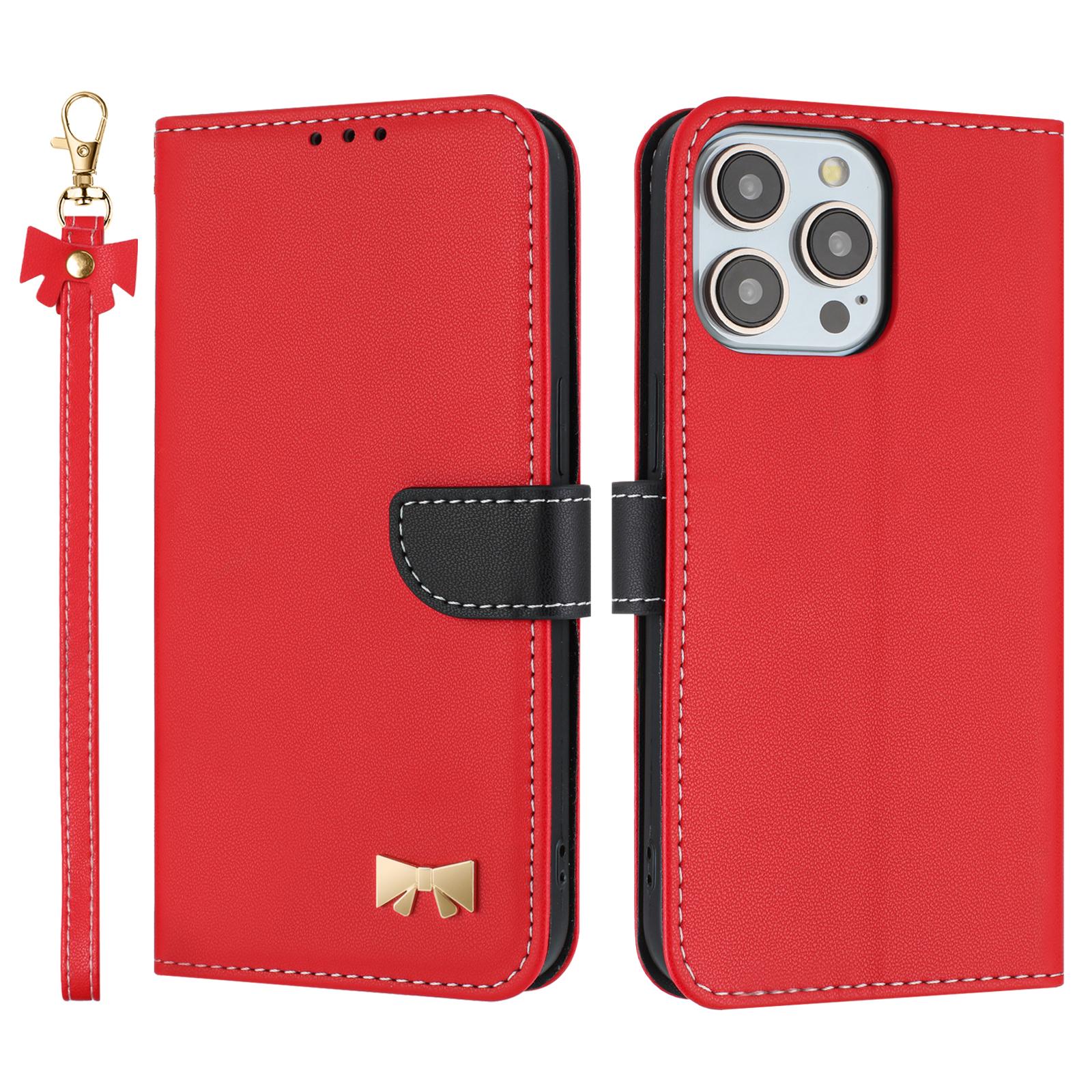 For iPhone 15 Pro Case Bowknot Decor Wallet Leather Phone Cover with Wrist Strap Red
For iPhone 15 Pro Case Bowknot Decor Wallet Leather Phone Cover with Wrist Strap Red