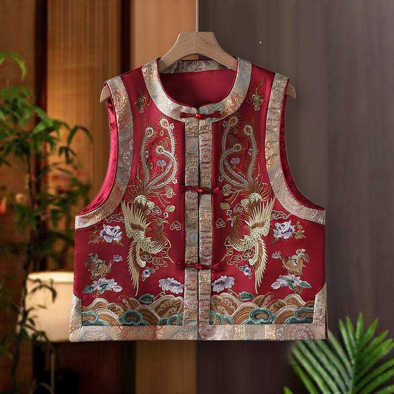Spring & Autumn Ethnic Retro Jacquard Frog Button Embroidered Waistcoat - 2025 Chinese Style Women s Vest 2XL, suggested for 111-125 jin червоний
Spring & Autumn Ethnic Retro Jacquard Frog Button Embroidered Waistcoat - 2025 Chinese Style Women s Vest 2XL, suggested for 111-125 jin червоний