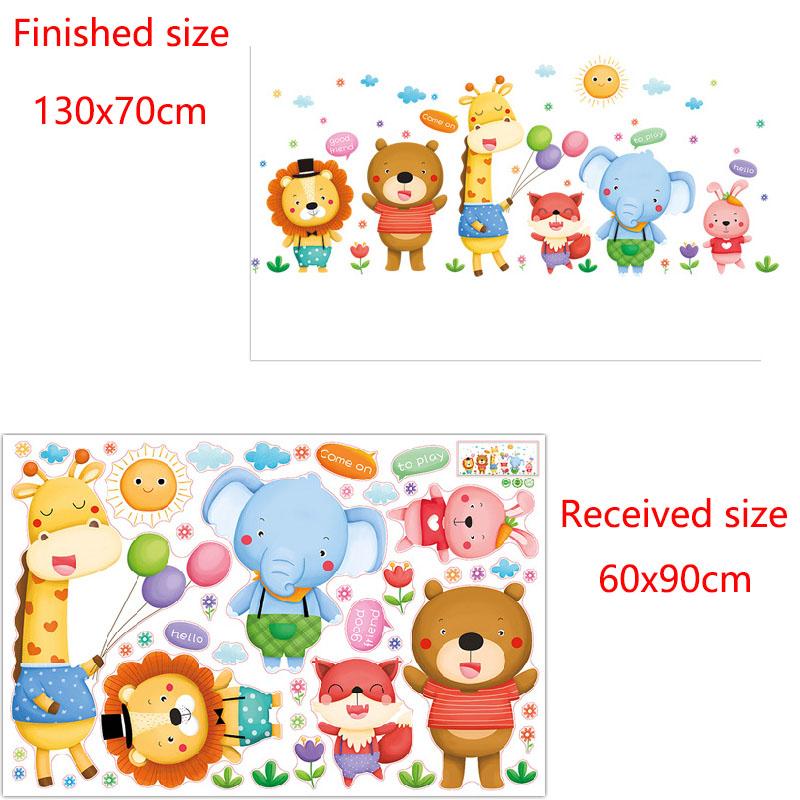Самоклеючі мультяшні наклейки на стіну з тваринами для дитячої кімнати та дитячого садка, знімні наклейки на стіну 60x90cm різнокольоровий
Самоклеючі мультяшні наклейки на стіну з тваринами для дитячої кімнати та дитячого садка, знімні наклейки на стіну 60x90cm різнокольоровий