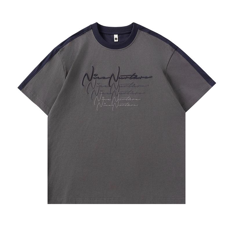 Mu Qiu Men s Cool-Touch Embroidery Color Block T-Shirt | Trendy Loose-Fit Streetwear M (100-120 jin)
Mu Qiu Men s Cool-Touch Embroidery Color Block T-Shirt | Trendy Loose-Fit Streetwear M (100-120 jin)