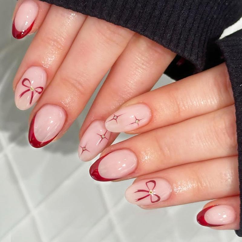 Valentine s Day Red Bow French Edge Wearable Nail Tips - Detachable Advanced False Nails
Valentine s Day Red Bow French Edge Wearable Nail Tips - Detachable Advanced False Nails