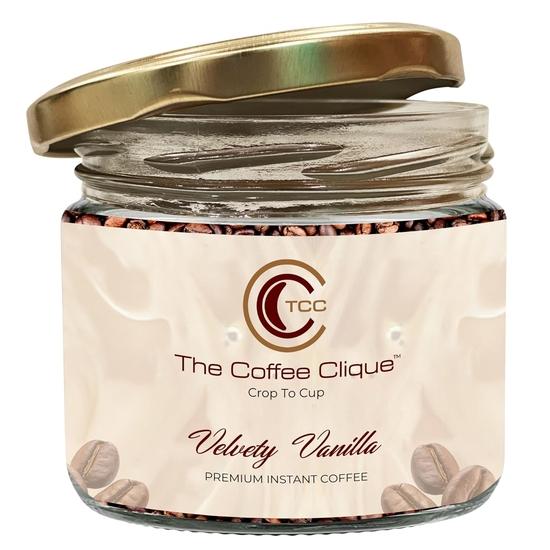 The Coffee Clique | Бархатная Ваниль - 100 г | Премиальный Растворимый Кофе | 100% Чистая Арабика, Без Цикория, Без Добавок | На 50 Насыщенных и Ароматных Чашек
The Coffee Clique | Бархатная Ваниль - 100 г | Премиальный Растворимый Кофе | 100% Чистая Арабика, Без Цикория, Без Добавок | На 50 Насыщенных и Ароматных Чашек