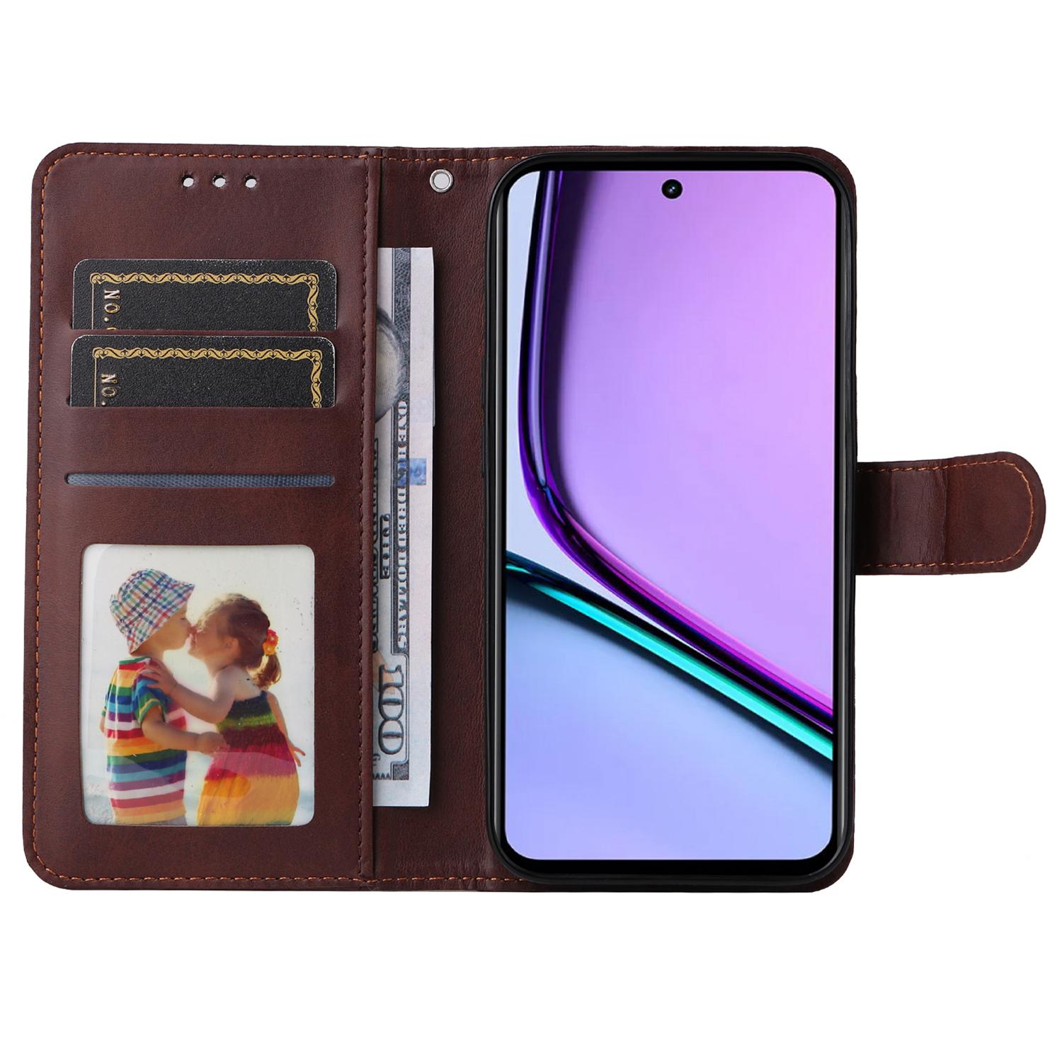 For Realme C67 4G Case Calf Texture PU Leather Magnetic Clasp Cover with Wallet Brown
For Realme C67 4G Case Calf Texture PU Leather Magnetic Clasp Cover with Wallet Brown