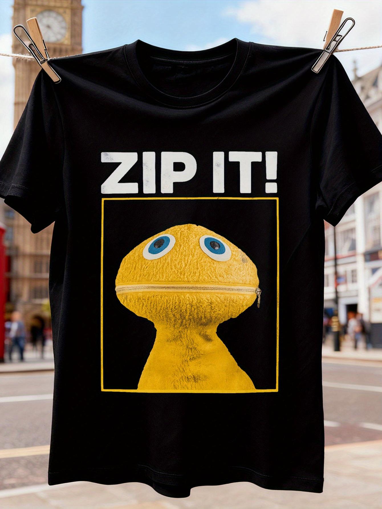 Unisex Zippy Zip It T-shirt- An 80s TV Show Graphic Tee Featuring a Zippered Figure and Words ZIP IT! Retro Casual Crew Neck Short-sleeved Shirt XXL
Unisex Zippy Zip It T-shirt- An 80s TV Show Graphic Tee Featuring a Zippered Figure and Words ZIP IT! Retro Casual Crew Neck Short-sleeved Shirt XXL