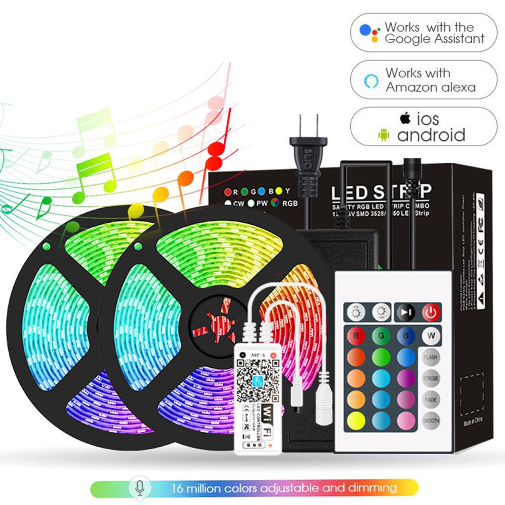 10m RGB LED Strip Lights WiFi Control LED Strips Light Dimmable Colorful Light Sync with Music
10m RGB LED Strip Lights WiFi Control LED Strips Light Dimmable Colorful Light Sync with Music