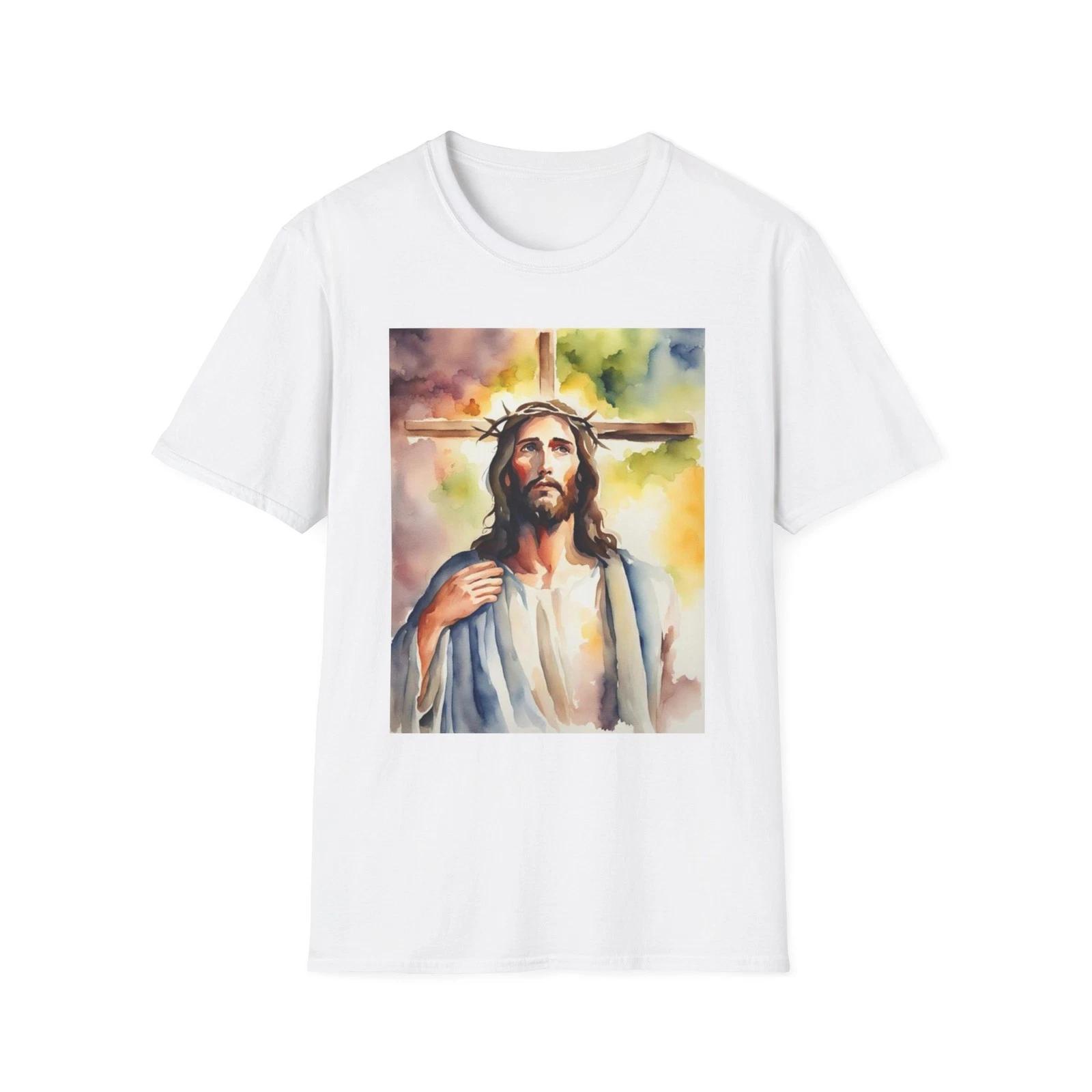 Jesus Christ Cross Watercolor Portrait Painting White T-Shirt Christian Gift Tee S
Jesus Christ Cross Watercolor Portrait Painting White T-Shirt Christian Gift Tee S