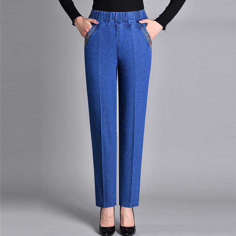 Women s High Waist Stretch Denim Pants - Spring/Summer, Loose Fit, Elastic Waist, Plus Velvet, for Middle-Aged & Elderly Moms L
Women s High Waist Stretch Denim Pants - Spring/Summer, Loose Fit, Elastic Waist, Plus Velvet, for Middle-Aged & Elderly Moms L