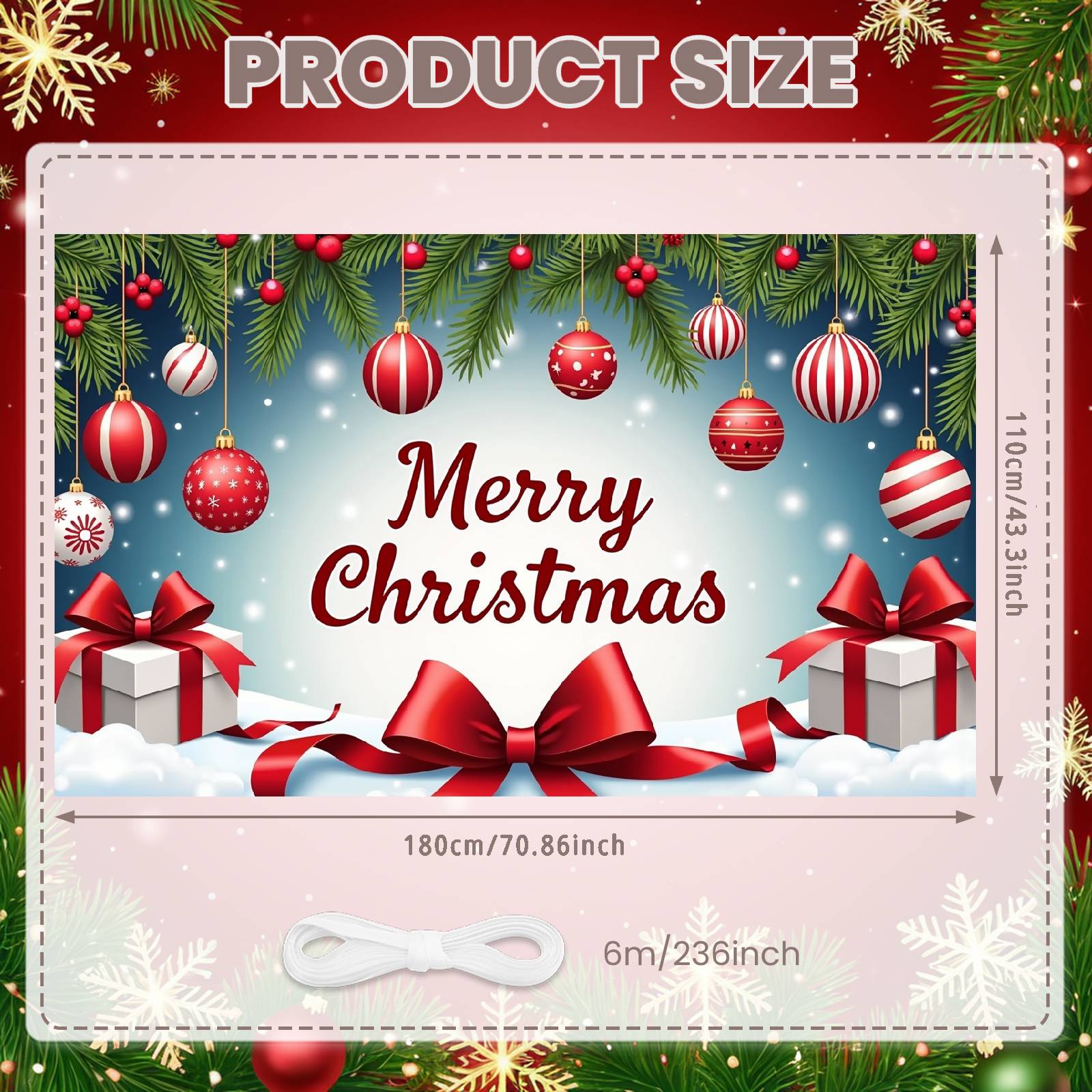 Xmas Display Holiday Decorative Xmas Event Display Festive Background Big Bow Accent Christmas Theme Banner For Office Party
Xmas Display Holiday Decorative Xmas Event Display Festive Background Big Bow Accent Christmas Theme Banner For Office Party