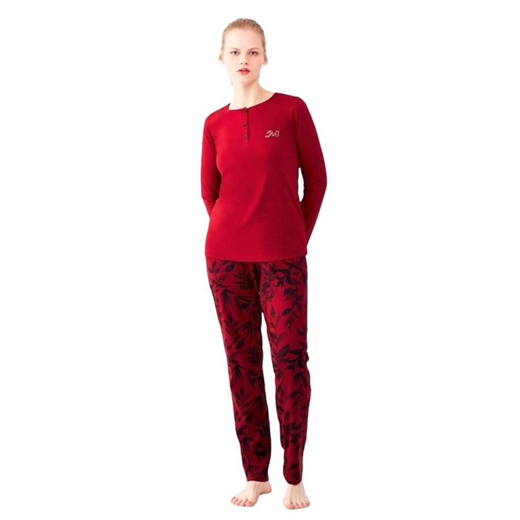 Женский пижамный комплект из хлопка с узором Mod Collection S бордовый
Женский пижамный комплект из хлопка с узором Mod Collection S бордовый