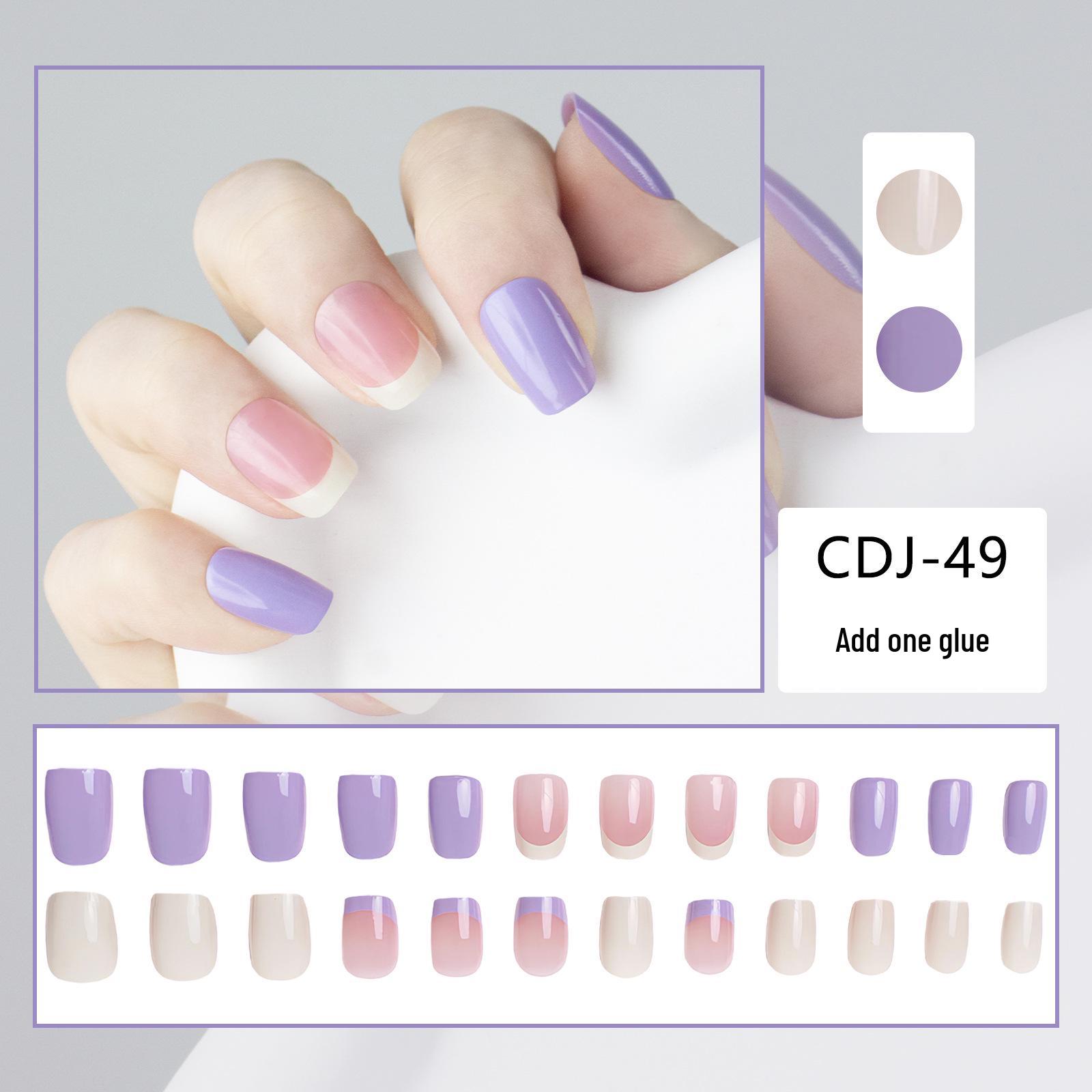 24-Piece Purple & White Color Block French Press-On Nails - Simple Solid Nails, Easy Nail Art
24-Piece Purple & White Color Block French Press-On Nails - Simple Solid Nails, Easy Nail Art